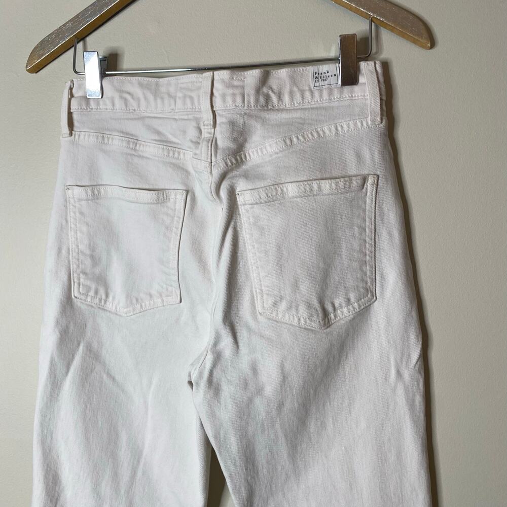 FRANK & EILEEN Monaghan Cream Italian Vintage Denim High Rise Straight Leg 27 - Picture 10 of 11